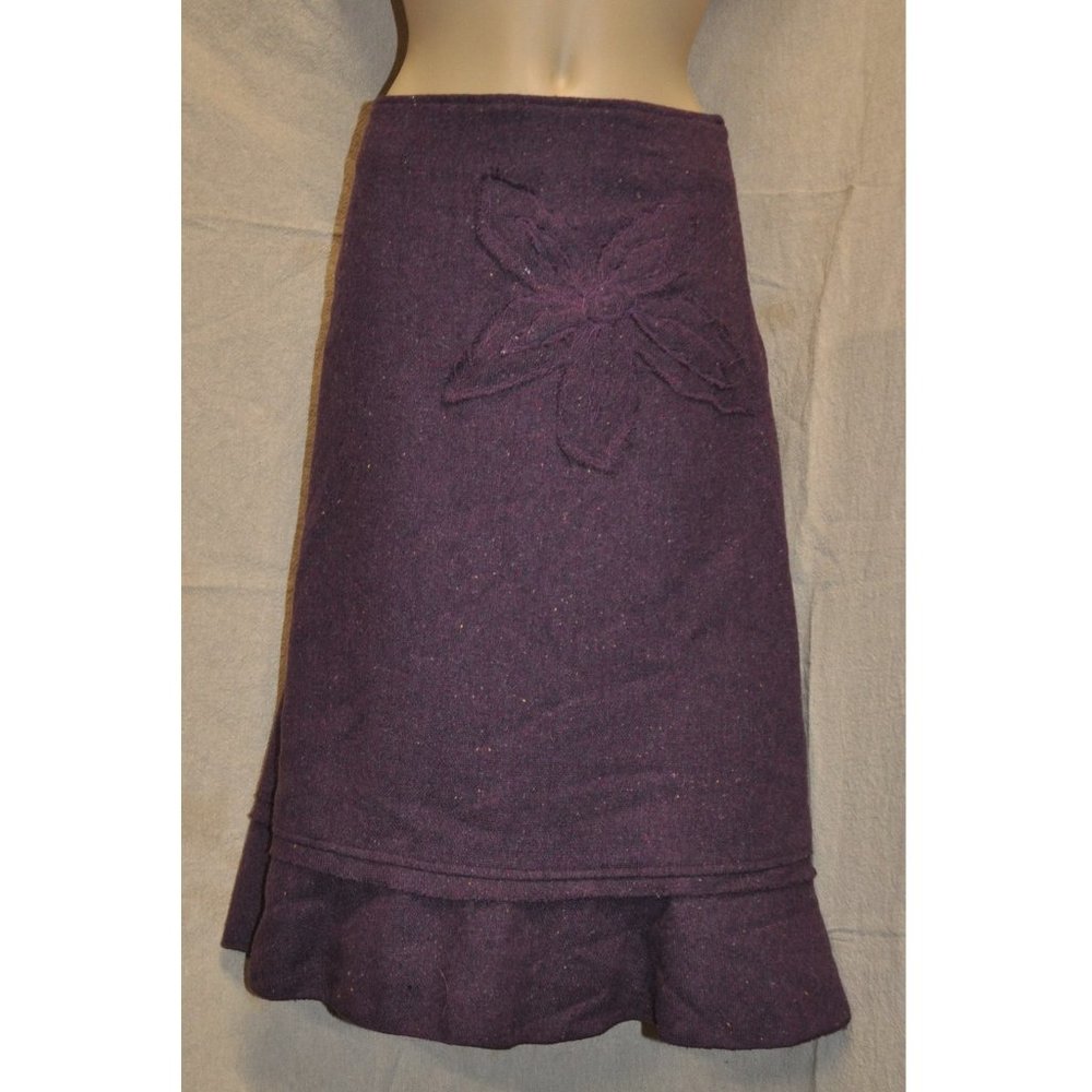 3 for $24 - final touch wool blend purple skirt large flower satin lined (5K)